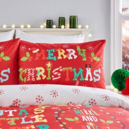 Fusion Santas Little Helper Text Crazy Festive Print Duvet Cover Set - thumbnail 2