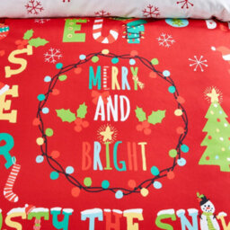 Fusion Santas Little Helper Text Crazy Festive Print Duvet Cover Set - thumbnail 3