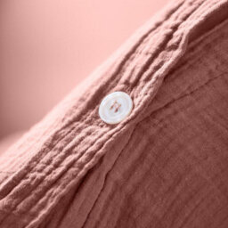 Where Saints Go Ltd Duvet Cover & Pillowcase Set - Terracotta Orange - Muslin Cotton - Single - thumbnail 4