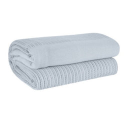 Ehc Lightweight Hand Woven Adult Cellular Cotton Blanket,double 230 X 230Cm, Light Grey