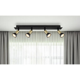 Luminosa Lighting Luminosa Drew Ceiling Spotlight Bar Matt Black Gold 4X Gu10 - thumbnail 7