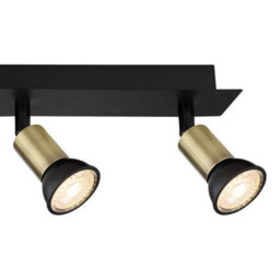 Luminosa Lighting Luminosa Drew Ceiling Spotlight Bar Matt Black Gold 4X Gu10 - thumbnail 5