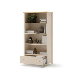 Arte  Story 02 Bookcase 85Cm - Beige & Oak Vincenza, Three Shelves & Drawer Storage - thumbnail 3