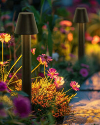 Beliani Outdoor Led Bollard Lamp Holmes Black - thumbnail 2