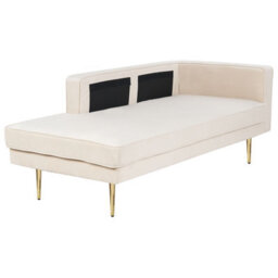 Beliani Right-Hand Chaise Longue Miramas Velvet Beige - thumbnail 5