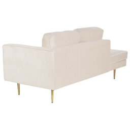 Beliani Right-Hand Chaise Longue Miramas Velvet Beige - thumbnail 7