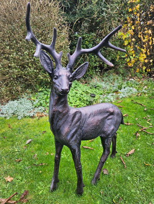 Standing Stag Buck Ornament Cast From Aluminium Large - image 1