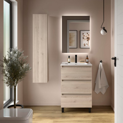 Cygnus bath Bequia 3C Vanity Unit 60Cm Natural Basin Ceramic - image 1