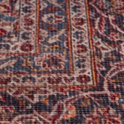 Loomed Red Navy Blue Persian Style Anti Slip Washable Rug 200X290Cm - thumbnail 3