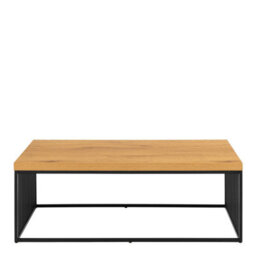 Wyld Haus Porto Wild Oak Effect Rectangular Coffee Table With Black Steel Wire Base - thumbnail 4