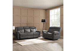 Home Detail Rowan 3 Seater Recliner Sofa, Dark Grey Faux Leather - thumbnail 3
