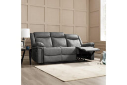 Home Detail Rowan 3 Seater Recliner Sofa, Dark Grey Faux Leather - thumbnail 2