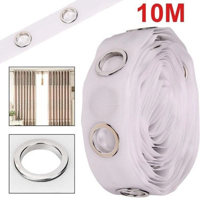 10M Eyelet Curtain Tape With 80 Round Eyelet Rings Curtain Accessories - image 1