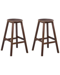 Wyld And Coco Timberline Set Of 2 Bamboo Bar Stools Dark Brown Lacquered Classic Silhouette - thumbnail 3