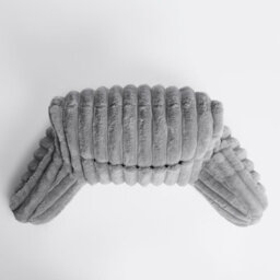 OHS Reading Cushion Faux Fur Fleece Heatable Lumbar Pillow, Grey - One Size - thumbnail 7