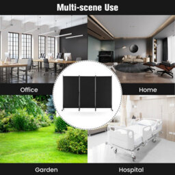 Costway 180Cm Freestanding Room Divider 3 Panel Rolling Privacy Screens For Indoor - thumbnail 5