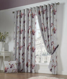 Luxury Living Ascot Floral Red Eyelet Blockout Curtains