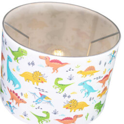 Happy Homewares Modern And Colourful Dinosaurs Childrens Cotton Fabric Lamp Shade - 25Cm - thumbnail 3