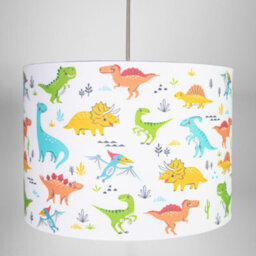 Happy Homewares Modern And Colourful Dinosaurs Childrens Cotton Fabric Lamp Shade - 25Cm - thumbnail 4