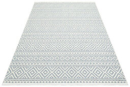 Blue Outdoor Rug, Geometric Stain-Resistant Rug For Patio Decks, 3mm Modern Outdoor Durable Area Rug-160Cm X 220Cm - thumbnail 8