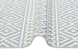 Blue Outdoor Rug, Geometric Stain-Resistant Rug For Patio Decks, 3mm Modern Outdoor Durable Area Rug-160Cm X 220Cm - thumbnail 6