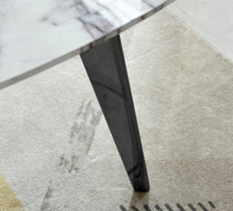 Furniturebox Andria Black Leg Marble Effect Dining Table And  6 Navy Velvet Milan Black Leg Chairs - thumbnail 6