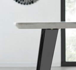 Furniturebox Andria Black Leg Marble Effect Dining Table And  6 Navy Velvet Milan Black Leg Chairs - thumbnail 5