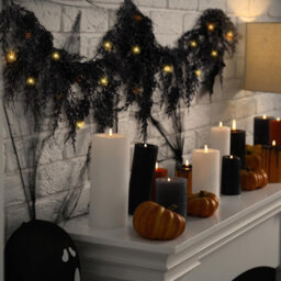 Amorly 270Cm Halloween Creepy Black Vine Garland, Faux Cedar Pine Hanging Decoration For Fireplace, Mantel, Door, Window, Party Decor - thumbnail 8
