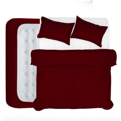 Aspire Homeware Burgundy Duvet Cover Complete Set, Reversible Modern Bedding Set, Super King (L)220Cm X (W)260Cm - image 1