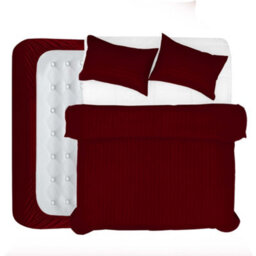 Aspire Homeware Burgundy Duvet Cover Complete Set, Reversible Modern Bedding Set, Super King (L)220Cm X (W)260Cm - thumbnail 1