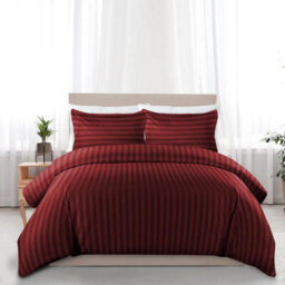 Aspire Homeware Burgundy Duvet Cover Complete Set, Reversible Modern Bedding Set, Super King (L)220Cm X (W)260Cm - thumbnail 5