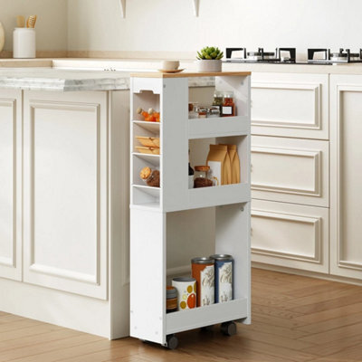 Storage Trolley Kitchen Cart Kitchen Trolley Rolling Cart 40 X 15 X 85.5 Cm - image 1