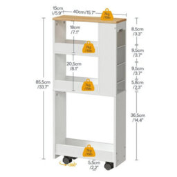Storage Trolley Kitchen Cart Kitchen Trolley Rolling Cart 40 X 15 X 85.5 Cm - thumbnail 2
