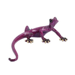 AB Tools Purple Speckled Gecko Lizard Resin Wall Shed Sculpture Decor Statue Small