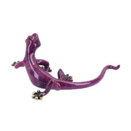 AB Tools Purple Speckled Gecko Lizard Resin Wall Shed Sculpture Decor Statue Small - thumbnail 3
