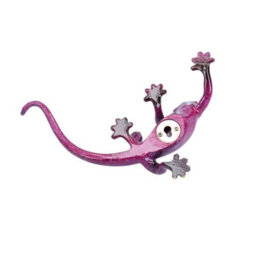 AB Tools Purple Speckled Gecko Lizard Resin Wall Shed Sculpture Decor Statue Small - thumbnail 4