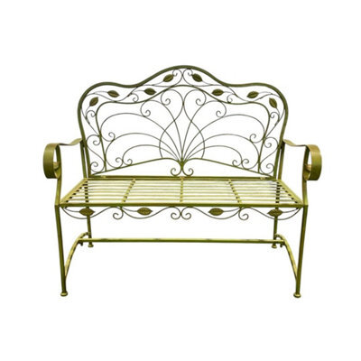 Minster 45 Inch Garden Bench - Metal - L58 X W115 X H96 Cm - Leaf Green - image 1