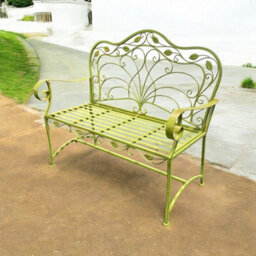 Minster 45 Inch Garden Bench - Metal - L58 X W115 X H96 Cm - Leaf Green - thumbnail 4