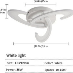 36W Modern Led Ceiling Light 3-Lights Chandelier Living Room Pendant Lamp Bedroom - thumbnail 2