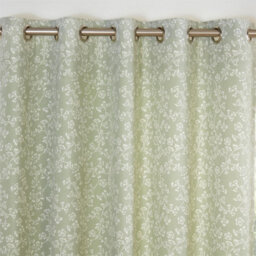 "Sundour Sade Fully Lined Ready Made Floral Eyelet Curtains Green 66X54""" - thumbnail 2