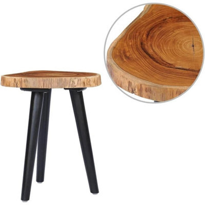 Coffee Table Round Side Solid Teak Tabletop Mango Wood Legs - image 1