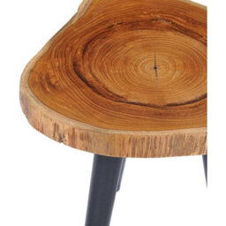 Coffee Table Round Side Solid Teak Tabletop Mango Wood Legs - thumbnail 4