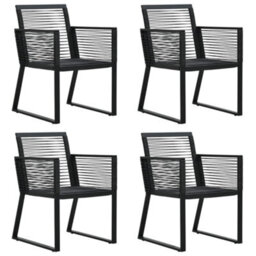 Walplus 5 Piece Garden Dining Set Black Pvc Rattan - thumbnail 4
