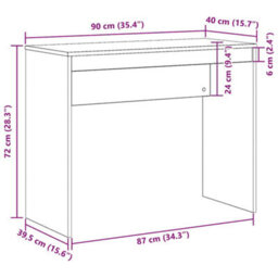 Berkfield Desk Artisan Oak 90X40X72 Cm Engineered Wood - thumbnail 9