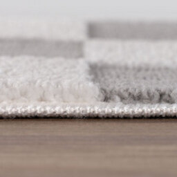 The Rugs Loft Light Grey And Ivory Checkerboard Living Room Area Rug And Runners Soft Pile - thumbnail 7