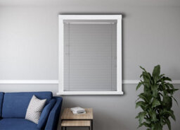 Caecus Blinds Faux Wood Venetian Blind 50mm Slats Deluxe Corded Light Grey 105Cm Width X 120Cm Drop