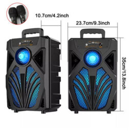 Portable Bluetooth Party Speaker With Mic Input - Heavy Bass, Rechargeable & Led Lights - thumbnail 2