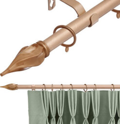 Lister Cartwright 19 mm Extendable Metal Curtain Pole Rods - Bronze (Spiral Finials, 120-210 Cm) - thumbnail 1