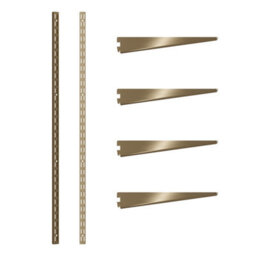 Rothley Twinslot Shelving Kit Antique Brass 1219mm (H) 320mm (D)
