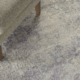 Ivory Light Blue Luxurious ,rustic Textures Modern Rug For Bedroom & Living Room-239Cm (Circle) - thumbnail 4